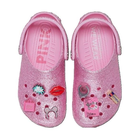 CROCS Other - New Crocs Mean Girls Classic Clogs Sandals  Pink Glitter  Men's 12  Women's 14